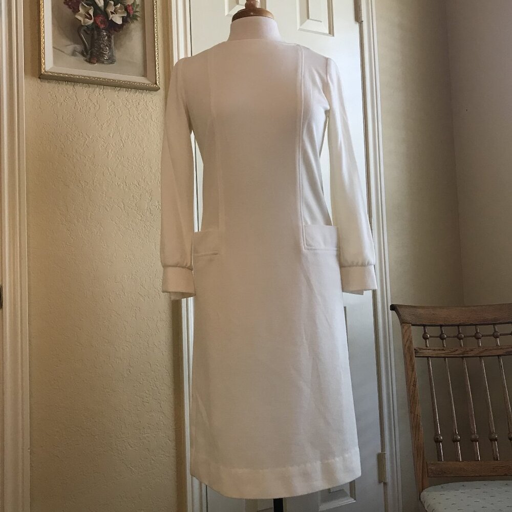 Vintage Serbin Designed by Marianne Sheath Ivory Dress - Size 10